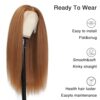 Kinky Straight Synthetic Lace Front Wig: Transform Your Look with 24-Inch Long Yaki Straight Blonde Beauty for Black Women