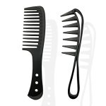 2Pcs Wide Tooth Curl Comb Set: Shark Teeth Design