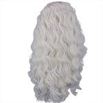 24-Inch Platinum Blonde Wavy Lace Front Wig - Long Body Wave Synthetic Hair for a Natural, Stunning Look