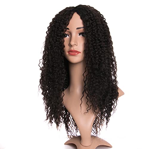 Refrescante Natural Brown Afro Kinkys Curly Wig
