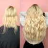 7PCS Golden Blonde Wavy Hair Extensions - 22inch Synthetic Hairpieces for Daily Glam - Natural, Soft, and Double Thick Clip-ins for Women and Girls