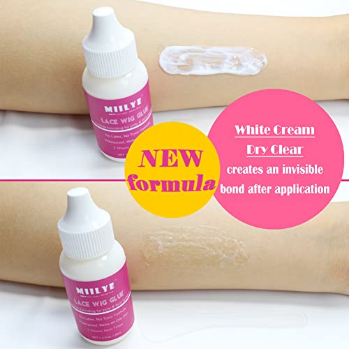Wig Adhesive and Glue Remover Set - Strong Hold for Lace Front Wig and Poly Hairpieces, Invisible Waterproof Bonding Glue for Hair Replacement Systems