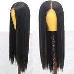 Chic Glamour: ELESTY 13x6 Black Long Straight Lace Front Wig - Unleash Daily Confidence with Deep Parting
