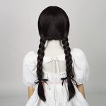 Black Braided Costume Wig for Girls – Perfect Halloween Party Wig with Adjustable Sizes!