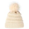 Ash Blonde-Khaki Hat with 20inch Removable Hair Extensions - Stay Cozy and Stylish with the Slouchy Cable Knit Beanie Wig for Women