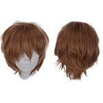 Gairyan Short Light Brown Cosplay Wig for Unisex Anime Costume Fun