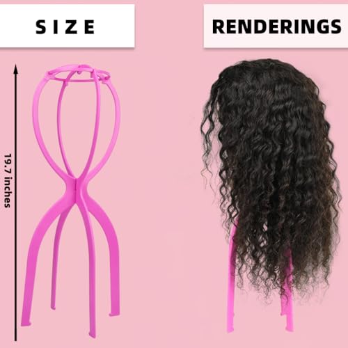 Wig Care with the Premium Portable Collapsible Wig Stand Holder - Your Stylish Travel Companion for Multiple Wigs