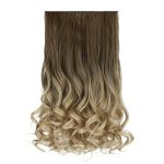 20" Ombre Curly Wave Clips-In Synthetic Hair Extensions in Light Brown