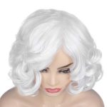 Baruisi Short Curly White Wig – Synthetic and Heat-Resistant for Mesmerizing Cosplay Parties