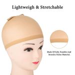 Wig Styling with 12pcs Brown Stretchy Nylon Wig Caps by Teenitor - Perfect for Halloween, Cosplay, and More