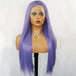 Purple Hair Lace Front Wig Long Straight 13x3 Synthetic Wigs with Free Part Heat Resistant Replacement with Natural Hairline For Black Women