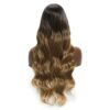 Netgo Brown Ombre Wig - Long Wavy Wig for Women, Natural Looking Heat Resistant Synthetic Ombre Lace Front Wigs