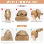 Instant Volume Makeover: Short Ponytail Extension Claw Clip - 13 Inch Fluffy Synthetic Curly Wavy Hairpiece for Effortless Style
