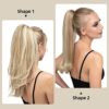 youngways 18 Inch Clip-in Ponytail Extension - Versatile Synthetic Hairpiece for Long Straight or Curly Tails in Stunning Dirty Blonde
