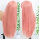 Fugady Pink Wig With Bangs - Elevate Your Style with Vibrant Light Pink Tresses