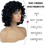 andromeda Short Curly Wig - Soft Black Big Curls with Bangs, Heat Resistant, Natural-Looking Synthetic Wig for Black Women