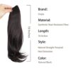 Cisyia 16-Inch Claw Clip Ponytail Extension - Natural Straight Synthetic Hairpiece for Effortless Elegance