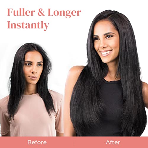 Clip-In Hair Extensions - 6PCS Straight 24" Blonde Hair Extensions for Women - Heat Resistant Synthetic Hairpiece in Platinum Blonde, Instant Volume, Lightweight, Secure Fit