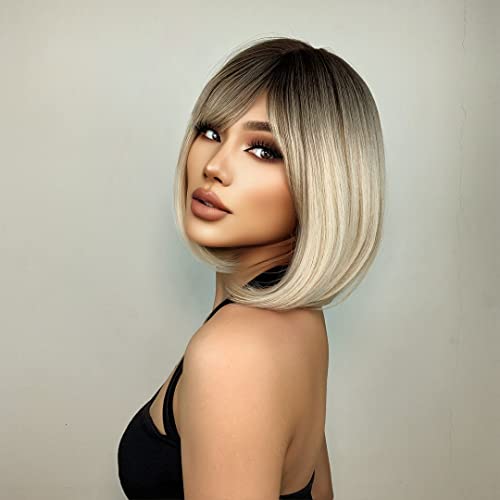 Mohigirl's Stunning Short Blonde Bob Wig – Natural Looking, Shoulder Length, Perfect for Daily Wear and Special Occasions