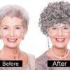Funny Old Lady Wig with Removable Curlers - Complete Granny Costume Kit for Halloween Cosplay