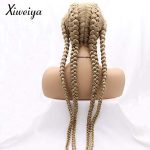 Ultimate Afro Braided Look with Extra Long Mixed Blonde Braided Lace Front Wig