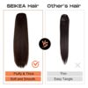 28" Drawstring Ponytail Extensions - Dark Brown Straight Synthetic Hairpiece for Effortless Volume and Length