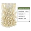 Curly Wave Clip-In Hair Extensions - 5-Piece Set for Cheap Full Head Volume, 18" Synthetic Length - Natural Blonde Transformation