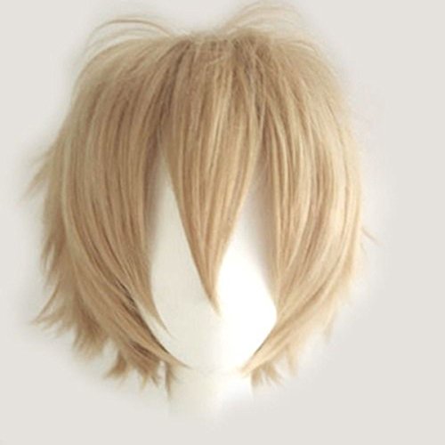 S-noilite Linen Blonde Anime Cosplay Wig for Women and Men - Playful Short Fluffy Style for Halloween Costume Perfection!