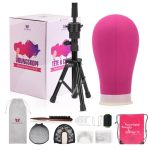 23 Inch Canvas Wig Mannequin Head – Complete Wig Making Set with Tripod Stand and Essential Accessories