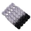AIDUSA's 24-inch Ombre Gray Jumbo Braiding Hair - 5pcs Synthetic Extensions for Stunning Box Braids and Crochet Styles