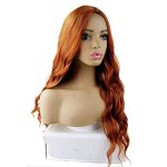 26-Inch Long Wavy Auburn Orange Wig - Natural Copper Waves for Elegant Everyday and Special Occasion Styles