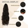 Glamorous with 26 Inch Brunette Mix Caramel Highlights Ponytail Extensions – Heat-Resistant, Wavy, and Effortless Clip-In Style