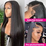 180 Density Straight Lace Front Wigs - Pre Plucked, Bleached Knots, and Baby Hair for a Natural Look