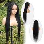36" Kraler Micro Box Braids Wig - Knotless, Transparent Lace, and Square Base for Effortless Style