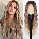 Elevate Your Charm with WERD Long Dirty Blonde Wig - Ombre Wavy Beauty for Mesmerizing Cosplay Parties