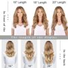 Blonde Hair Extensions - 3pcs Synthetic Full Head Invisible Wavy Clip Extensions 260g (Ash Blonde mixed Bleach Blonde)