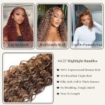 Indulge in Luscious Locks: ALHER Water Wave Ombre Human Hair - 10A Grade Soft Thick Curly Weaves in P4/27 Piano Color