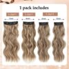 Not Tangled 20-Inch Honey Blonde Mixed Light Brown Synthetic Hair Extensions – 4PCS Thick Clip-ins for Full Head Glamour