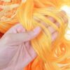 MQ Women's Orange Yellow Wigs - Fluffy, Natural, and Heat Resistant