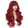 24-Inch Ombre Wine Red Wig - Perfect for Daily Wear and Cosplay Adventures