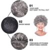 Funny Old Lady Wig with Removable Curlers - Complete Granny Costume Kit for Halloween Cosplay