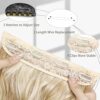 Invisible Wire Hair Extensions - 20 Inch Halo Ash Blonde Mix Bleach Blonde - Long Wavy Synthetic Hairpiece with Adjustable Transparent Wire and 4 Secure Clips for Effortless Elegance