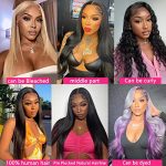 Daparo 26-inch Straight Lace Front Wigs - 180% Density Brazilian Virgin Human Hair for Natural Elegance and Styling Versatility