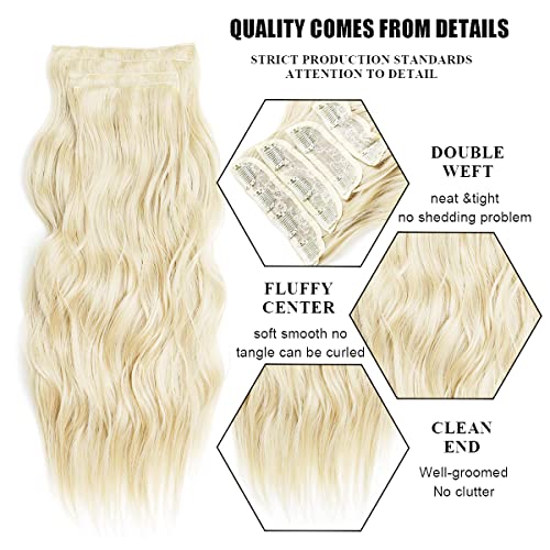 Wavy Clip in Hair Extension Long Blonde Hairpieces