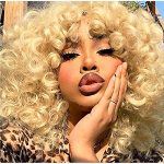 Transform Your Look with Soft Fluffy Curly Wig with Bangs