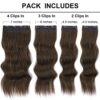 Vigorous 20 Inch Chocolate Brown Clip-In Hair Extensions - Natural Wavy Synthetic Full Head for Women