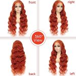 Vodari Ginger Lace Front Wigs Human Hair -180% Density Transparent HD Lace Front Wigs Human Hair, 13x4 Body Wave Lace Front Wigs Human Hair Pre Plucked with Baby Hair