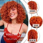 Short Loose Curly Wig - Natural Half Wigs for Women in Vibrant Ginger Orange