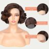 Short Curly Bob Wig - Effortless Glamour for Black Women, Synthetic Lace Front Wig with Body Wave, Wear-and-Go Brown Wig for Beginners