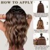 NAYOO 4PCS Clip in Hair Extensions - Chestnut Brown 20 Inch, Synthetic Fiber, Full Head of Long Wavy Curly Hairpieces